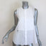 Christian Dior Pique Plastron Sleeveless Button-Down Blouse White Cotton Size 38