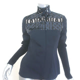 Christian Dior Sequined Button Down Shirt Black Size US 6 Long Sleeve Top