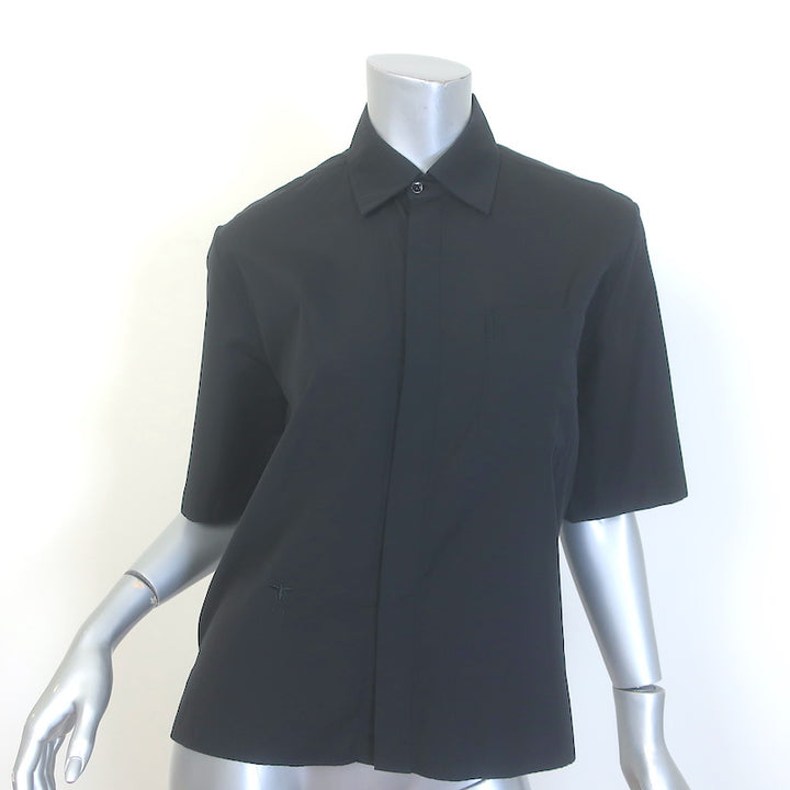 Christian Dior Short Sleeve Button Down Blouse 