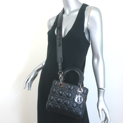 Christian Dior Small Lady Dior My ABCDior Bag Black Cannage Leather Crossbody