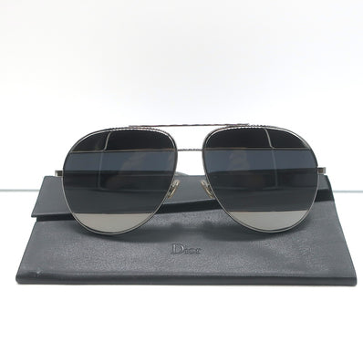 Christian Dior Split1 Mirrored Aviator Sunglasses Silver KJ1IR