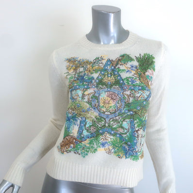 Christian Dior Star-Embroidered Cashmere Crewneck Sweater 