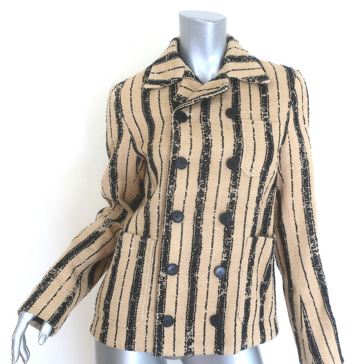 Christian Dior Striped Boucle Tweed Double Breasted Jacket
