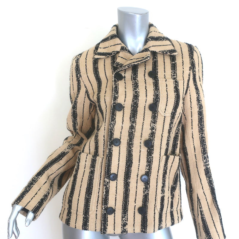 Christian Dior Striped Boucle Tweed Double Breasted Jacket
