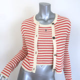 Christian Dior Striped Rib Knit Cardigan & Tank Twinset 