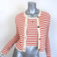 Christian Dior Striped Rib Knit Cardigan & Tank Twinset Red/Ivory Size 34 NEW