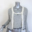 Christian Dior Striped Ruffled Distressed Knit Twinset Black/Cream Size 38