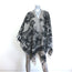 Christian Dior Toile de Jouy Fringed Cashmere Poncho Shawl Gray/Black
