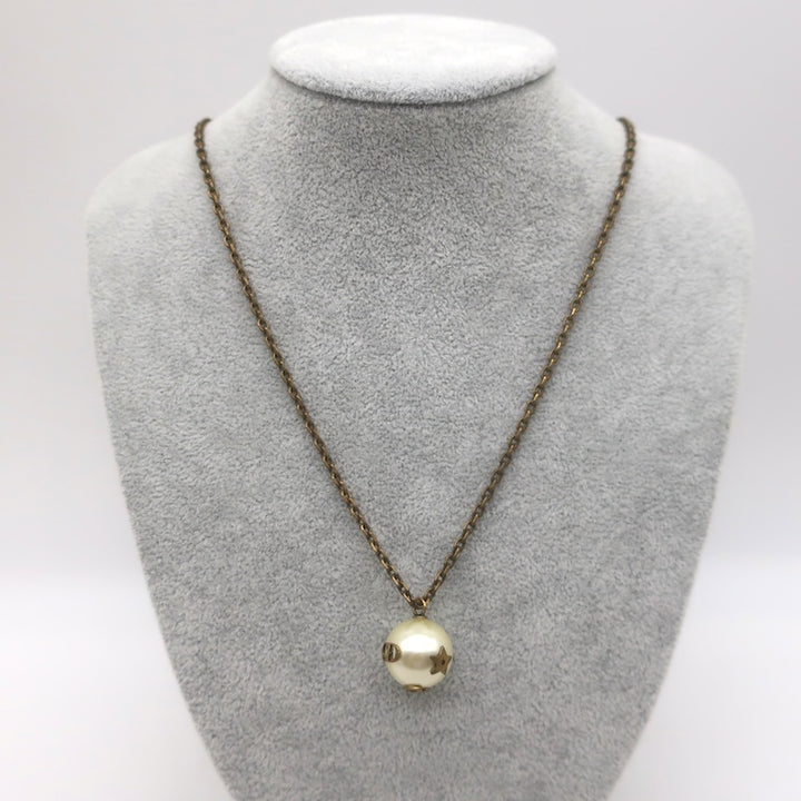 Christian Dior Tresor De Tribale Faux Pearl Pendant Necklace 