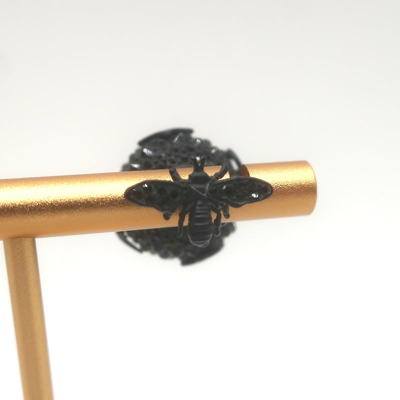 Christian Dior Tribales Crystal Bee Single Stud Earring Black