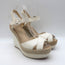 Christian Louboutin Almeria Espadrille Wedge Sandals White Leather Size 39
