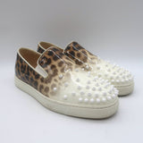 Christian Louboutin Manitoboat Spike Sneakers Leopard/White