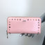 Christian Louboutin Panettone Spike Continental Wallet Rose Pink Grained Leather