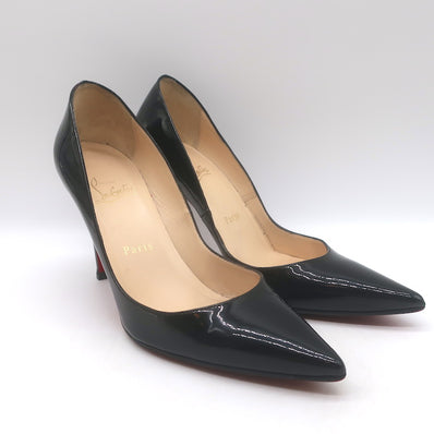 Christian Louboutin Pigalle 100 Pointed Toe Pumps Black Patent 