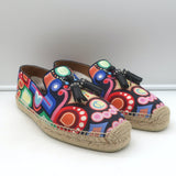 Christian Louboutin Relax Max Espadrilles Multicolor Printed Canvas Size 41