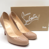 Christian Louboutin Simple 100 Pumps Nude Patent Leather Size 38