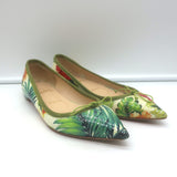 Christian Louboutin Solasofia Flats Hawaii Floral Print Leather Size 36