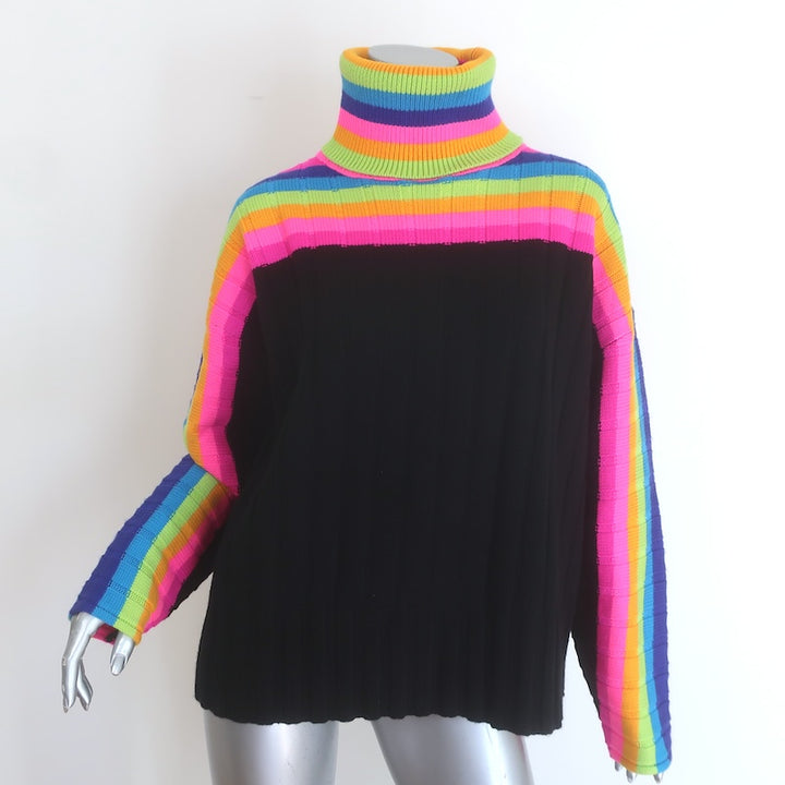Christopher John Rogers Rainbow Striped Turtleneck 