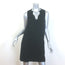 Christopher Kane Scalloped V-Neck Sleeveless Mini Dress Black Wool Crepe Size 10