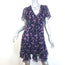 Cinq a Sept Annali Mini Dress Purple Floral Print Chiffon Size 8