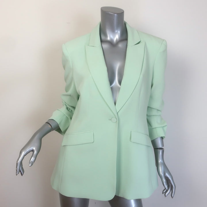 Cinq a Sept Cheyenne Scrunched-Sleeve Blazer Celadon