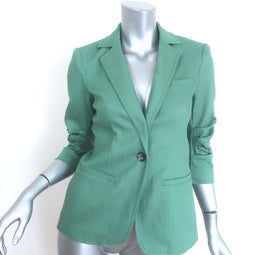 Cinq a Sept Khloe Denim Blazer Aqua Stretch Cotton Size 00