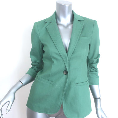 Cinq a Sept Khloe Denim Blazer Aqua Stretch Cotton Size 00
