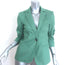 Cinq a Sept Khloe Denim Blazer Aqua Stretch Cotton Size 00 One-Button Jacket