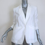 Cinq a Sept Khloe Tumbled Woven Blazer White Size 00 One-Button Jacket
