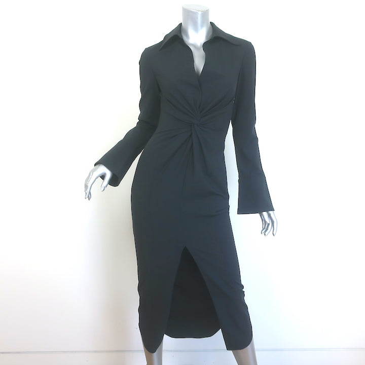Cinq a Sept McKenna Twist-Front Collared Midi Dress 
