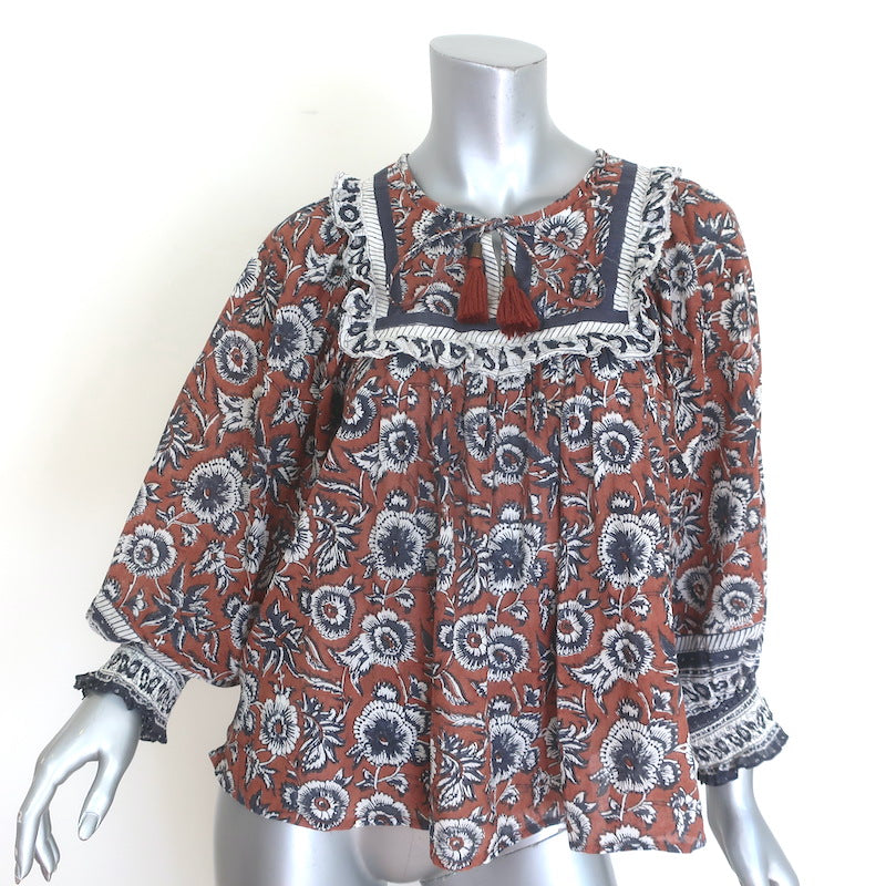 Cleobella Amy Tassel-Tie Blouse Sienna