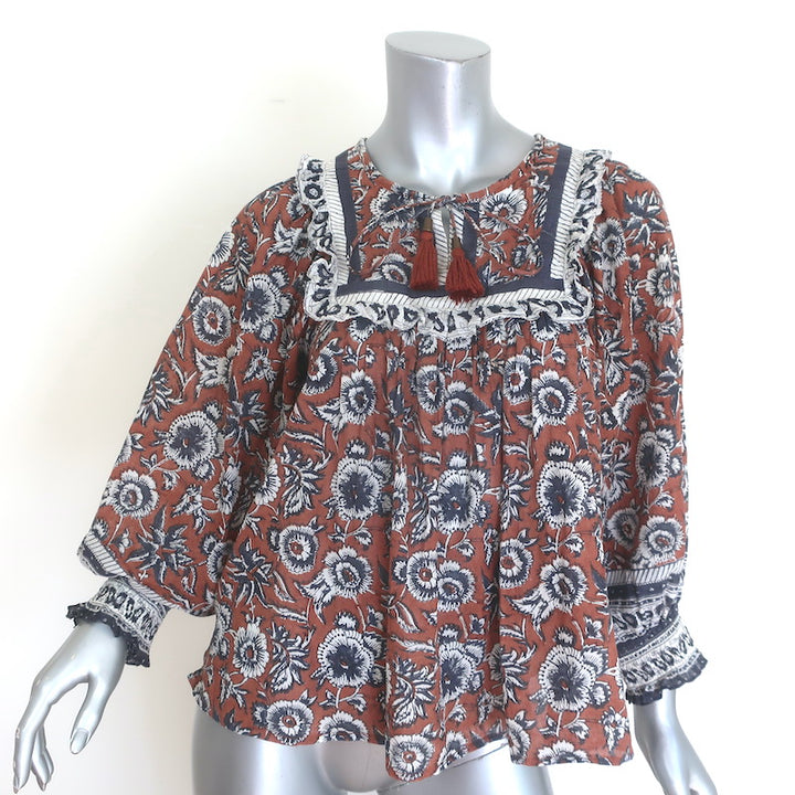 Cleobella Amy Tassel-Tie Blouse Sienna