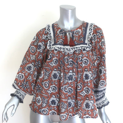 Cleobella Amy Tassel-Tie Blouse Sienna