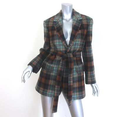 Co Plaid Flannel Belted Blazer