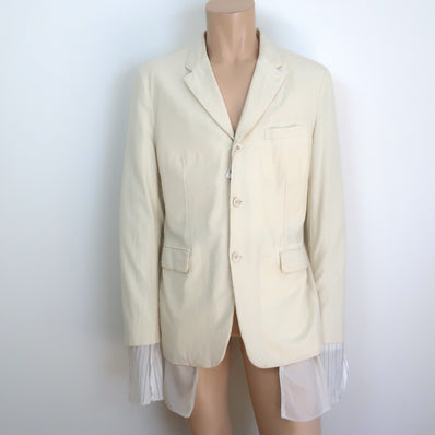 Comme des Garcons Homme Plus Layered Blazer Ivory Size Extra Large NEW