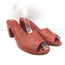 Cortana Juno Mules Brandy Red Leather Size 41.5 Open Toe Sandals