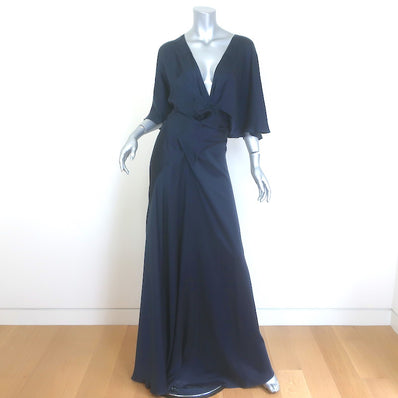 Cortana Martina Satin Open-Back Maxi Wrap Dress 