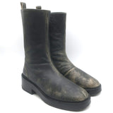 Courreges Rider Boots Black Patina Leather Size 40