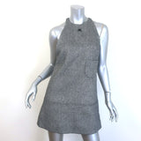 Courreges Tweed Logo-Embroidered Sleeveless Mini Dress Gray