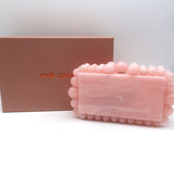 Cult Gaia Eos Box Clutch Pearlescent Pink