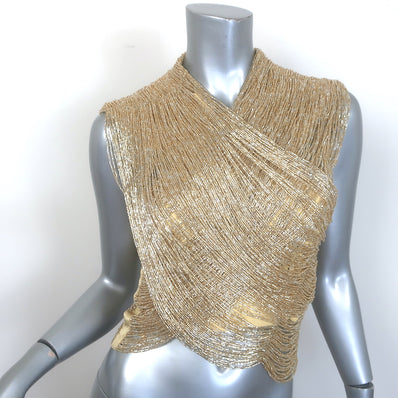 Cult Gaia Haisley Hand-Beaded Draped Top