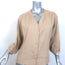 Cuyana Button-Front Blouse Beige Linen-Blend Size Small 3/4 Sleeve Top