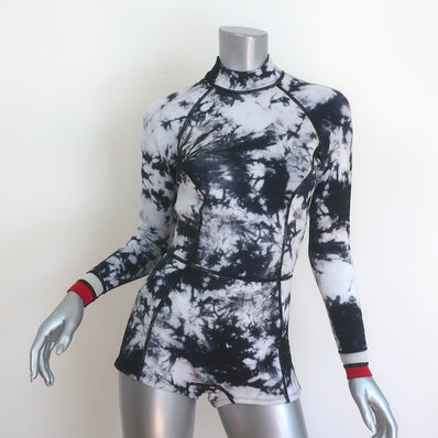 Cynthia Rowley Batik Wetsuit Black/White Tie Dye Neoprene Size Large NEW