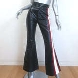 Cynthia Rowley Racer Side-Stripe Faux Leather Bell Bottom Pants