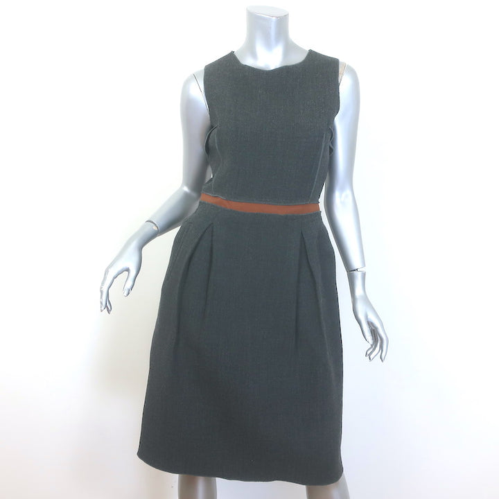 D&amp;G Dolce &amp; Gabbana Sleeveless Ruffle-Back Sheath Dress