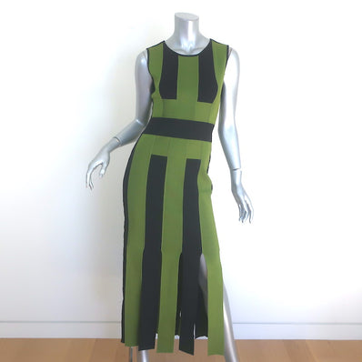 David Koma Colorblock Fringed Midi Bandage Dress 
