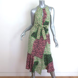 Derek Lam 10 Crosby Leopard Patchwork Asymmetric Midi Dress 