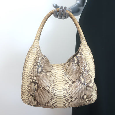 Devi Kroell Snakeskin Large Hobo Bag Ivory