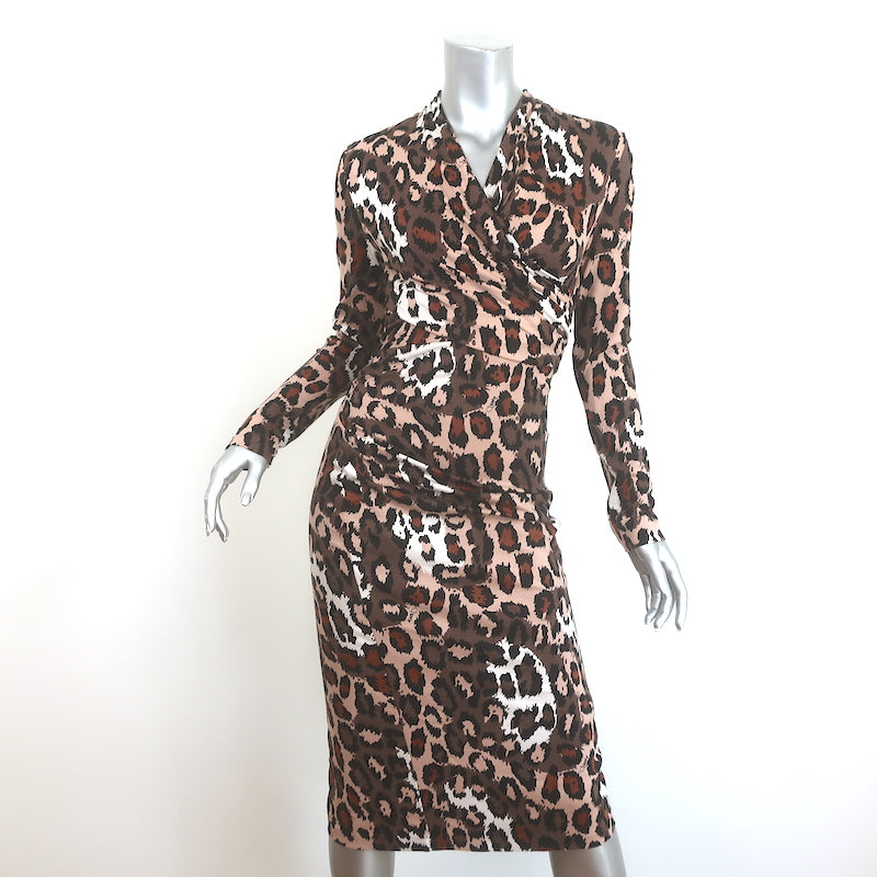 Diane von Furstenberg Barlow Dress Jungle Cat Print Jersey Size Extra Small NEW