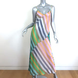 Diane von Furstenberg Printed Sheer Maxi Dress Multicolor Chiffon Size Small